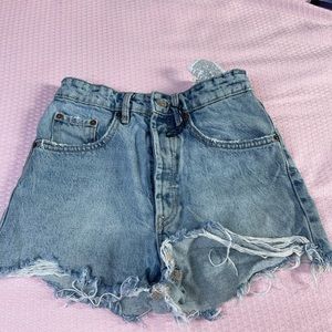 Zara High Waisted Jean Shorts